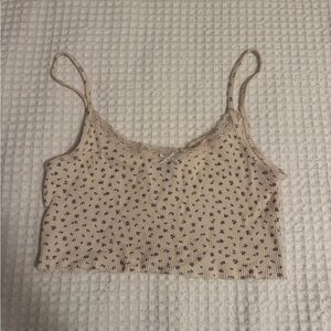Brandy Melville Beige Floral Camisole